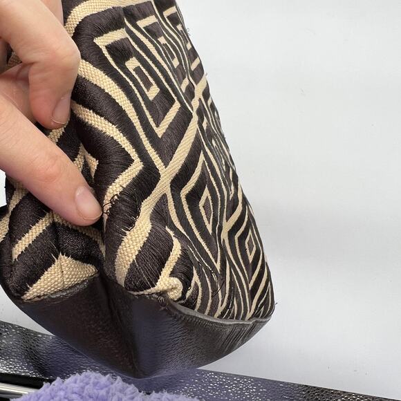 Adrienne Vittadini Geometric Canvas Embroidered Bag - Picture 14 of 15